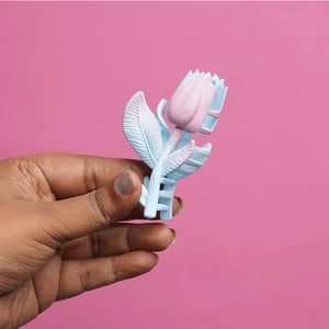 Tulip Flower Hair Clip - Sky Blue & Pink