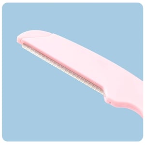 LMLTOP Folding Eyebrow Knife With Extra 2 Blades - Baby Pink