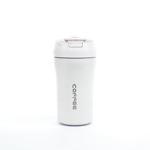 Tumbler Coffee Mug With Lid 400ml - White •
