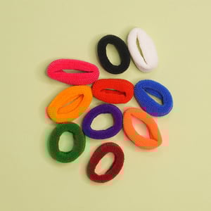 Multi-Colour Rubber Hair Band - 10pcs