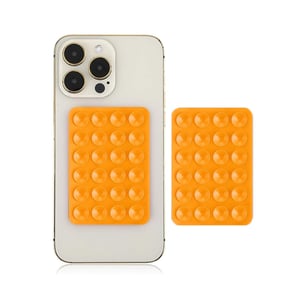 Adhesive Silicone Suction Phone Holder - Orange