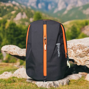 Stripelnc Exclusive Travel Backpack - Black With Orange Border