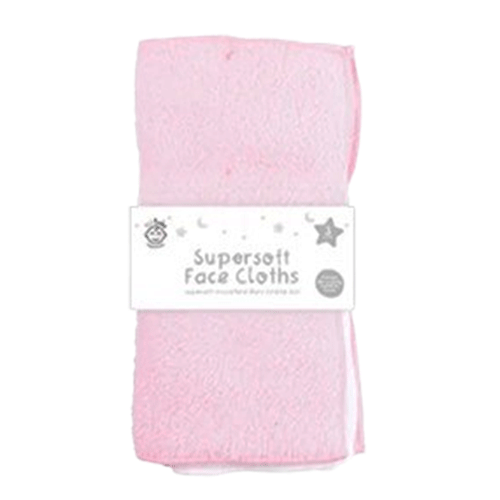 123 Baby Super Soft Face Cloths 3pcs - Pink