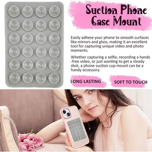 Adhesive Silicone Suction Phone Holder - Gray