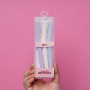 Keli Eyebrow Razor 3pcs - Purple Off White Baby Blue