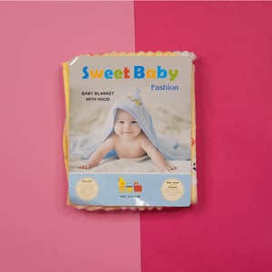 Baby Super Soft 100% Cotton Blanket With Hood - Yellow