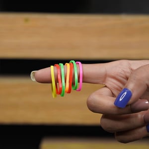 Multi-Color Rubber Hair Bands For Baby Girls - Sky Blue Jar