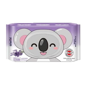 Aiwibi Lavender Flavor Aroma Serene Hypoallergenic Care Wet Wipes 80pcs•