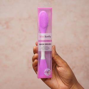 Kiss Lovely Double Silicone Head Facial Mask Brush - Light Magenta