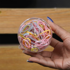 Multi-Color Rubber Hair Bands For Baby Girls - Yellow Jar