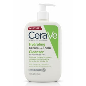 Cerave Hydrating Cream to Foam Cleanser for Normal to Dry Skin 473ml •