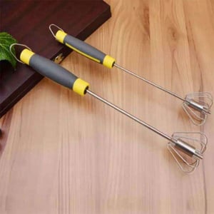 Semi Auto Stainless Steel Whisk - Yellow