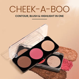 Swiss Beauty CHEEK A BOO Blusher Contour Highlighter Face Palette - 03 Face It Up Dark