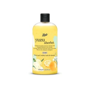 Boots Yuzu Sherbet Shower Gel, Bubble Bath & Shampoo 500ml  •