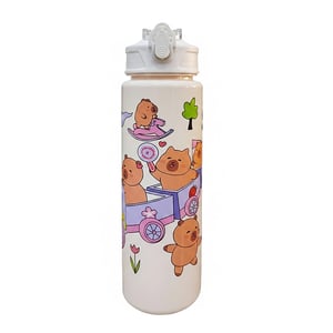 Premium Cute Water Bottle - Cream Capybara