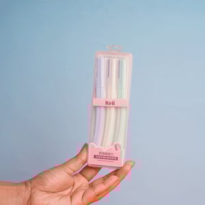Keli Eyebrow Razor 3pcs (TM1208) - Baby Blue Off-White Light Teal