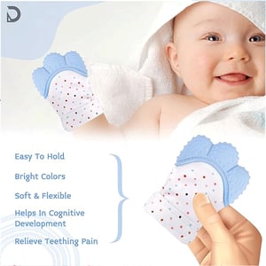 Silicone Teether Mitten Glove - Pink