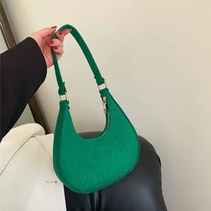 Felt Stone Pattern Underarm Bag - Green