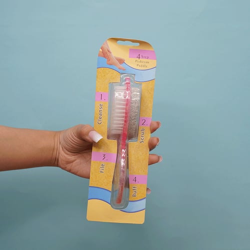 Plastic Foot File Double sided 4 in 1 Washable Foot Brush - Pink