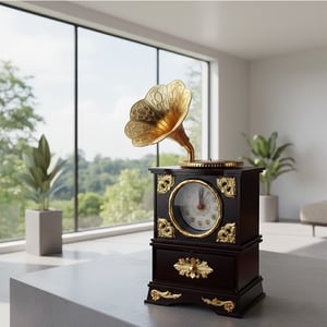 Antique Gramophone Style Alarm Clock