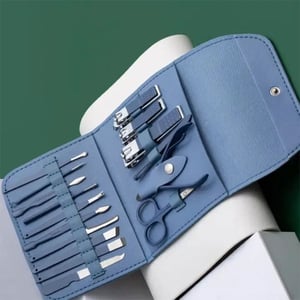16pcs Manicure Set Pouch - Glaucus Blue