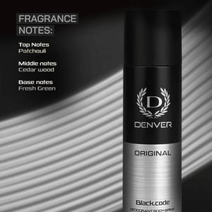 Denver Black Code Deodorant Body Spray 150ml - Original  •