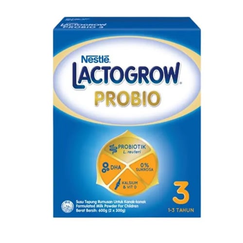 Nestle Lactogrow Probio 3 Formula Milk Powder (1 to 3years) 600gm•