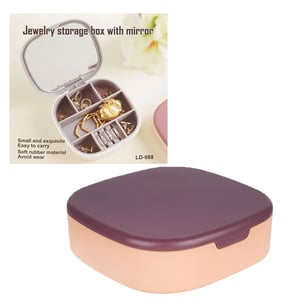Jewelry Storage Box With Mirror - Dark Magenta