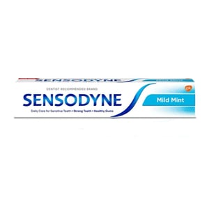 Sensodyne Mild Mint Toothpaste For Sensitive Teeth + Strong Teeth + Healthy Gums 75ml  •