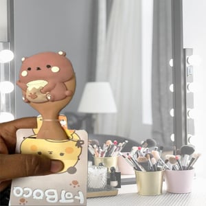 Cute Squirrel Mini Hair Comb - Light Brown