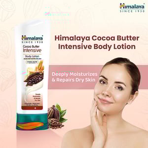 Himalaya Cocoa Butter Intensive Body Lotion 200ml (Himalaya Nourishing Skin Cream Light & Non-Greasy 50ml Free)