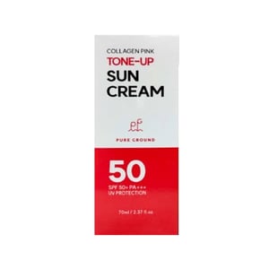 Pure Ground Collagen Pink Tone Up Sun Cream 70ml SPF 50+PA+++  •