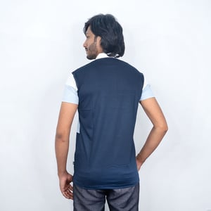 Polo Shirt Mixed Color-Blue and White