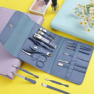 16pcs Manicure Set Pouch - Glaucus Blue