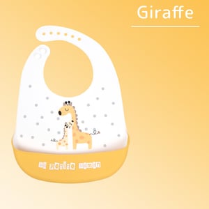 Cartoon Giraffe Baby Silicone Bib