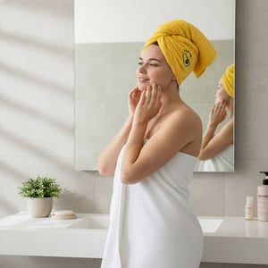 Hair Wrap Soft & Fleece Bath Towel - Yellow
