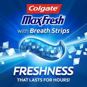Colgate Max Fresh With Whitening Breath Strips Cool Mint Toothpaste 178g  •