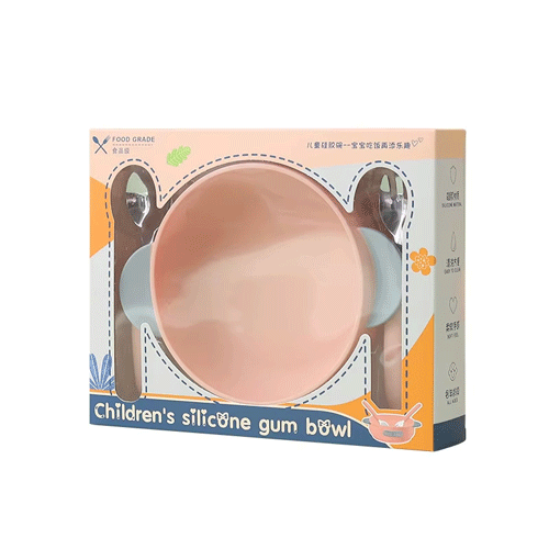 Children's Food Grade Silicone Gum Bowl - Pink