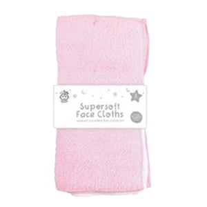 123 Baby Super Soft Face Cloths 3pcs - Pink