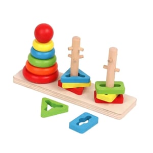 Rainbow 3 Column Tower Wooden Toys