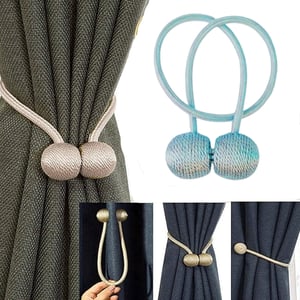 Magnetic Curtain Tiebacks 2pcs - Light Olive Green