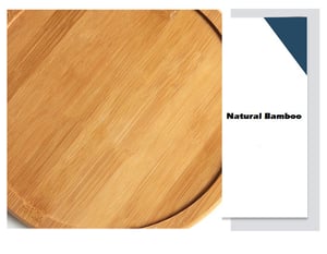 Round Wooden Pizza Serving Plate - Big