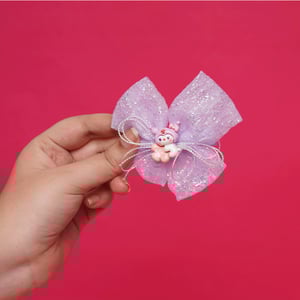 Baby Girl Bow hair Clip 1pc - Purple Kuromi