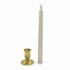 Twisted LED Candle With Holder