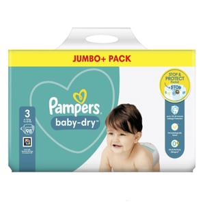 Pampers Jumbo Pack (Belt System) Size- 3 (6-10 KG) 98pcs•