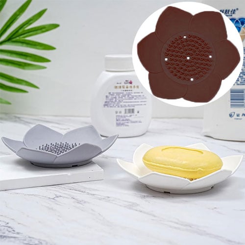 Silicone Lotus Soap Holder - Brown