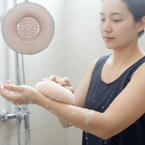 Exfoliating Sponge Shower Loofah - Light Peach