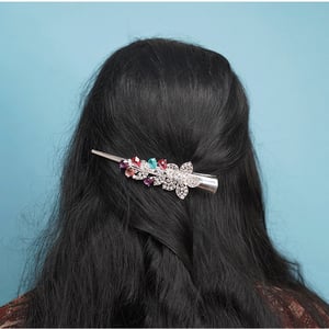 Flower Shape Rhinestone Hair Clip - Multicolour