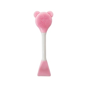 Multi-Functional Silicone 2-in-1 Face Scrubber & Spatula Stick - Baby Pink