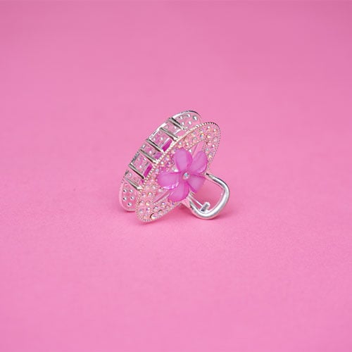 Oval Shape Rhinestone Hair Clip - Lavender